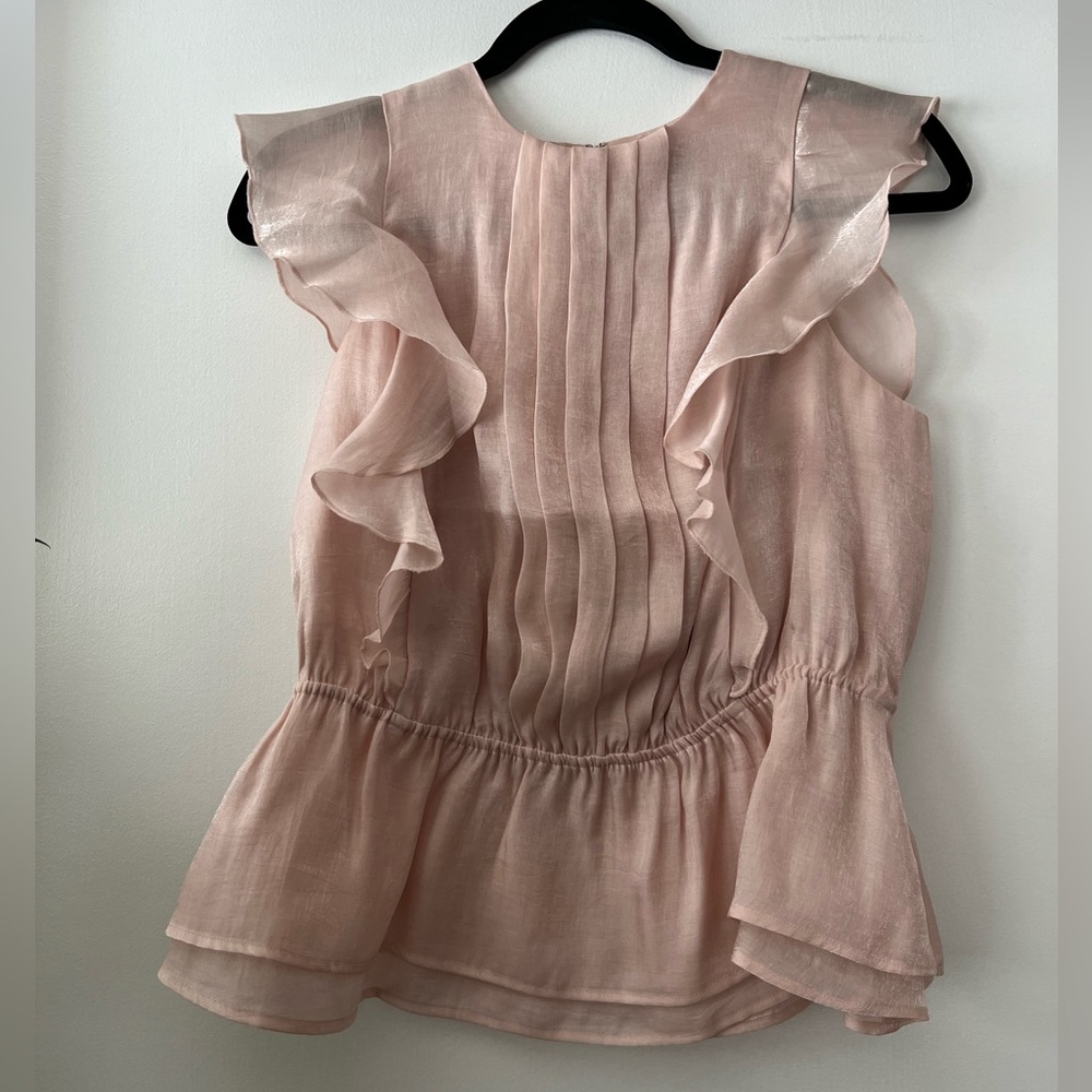 Express Soft Pink Ruffle Blouse